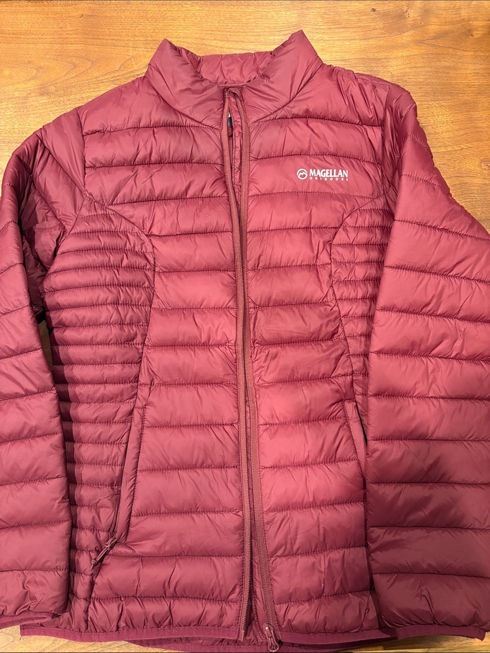Magellan Outdoors Women's Maroon Lightweight Packable Puffer Jacket